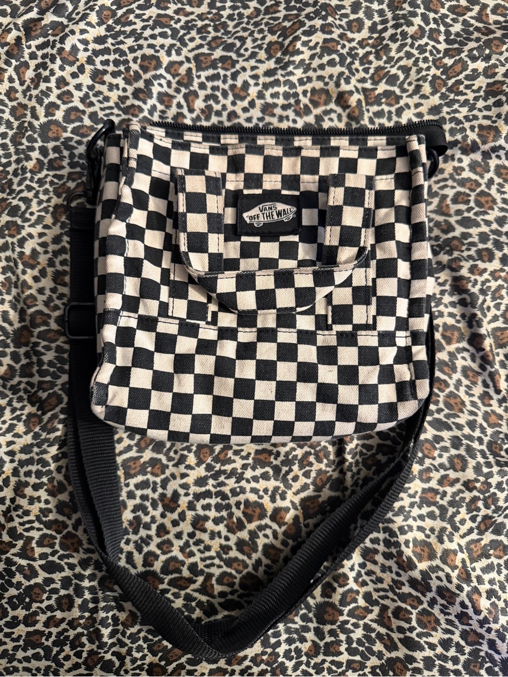 Vans Black & White Checkerboard Crossbody Bag